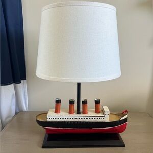 POTTERY BARN SHIP (STEAM) COMPLETE LAMP